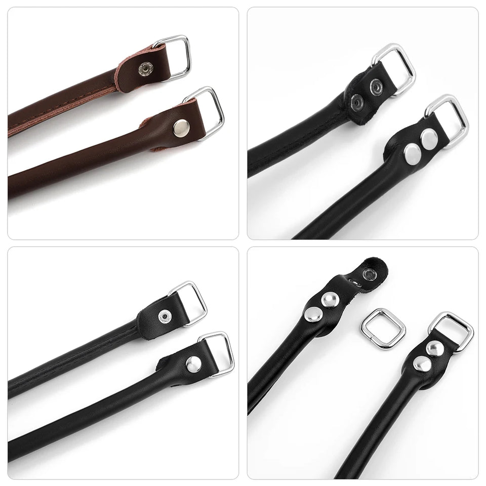 1Pair 38cm Genuine Leather Bag Straps Belts DIY Replacement Handbag Purse Handle Bag Accessories Coffee Black Bags Straps Belts