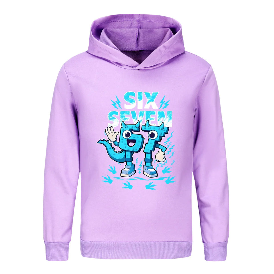 Kids Clothes Steal a Brainrot Six Seven 6-7  Baby Girls Hooded Sweatshirt Pants 2pcs Set Boys Autumn Pullover Tracksuits 5192