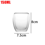 1/3pcs Glass Coffee Cup Transparent Double Walled Glass Heat-resistant Milk Juice Tea Cup Kitchen Bar Party Drinkware Gift Set