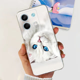 For Xiaomi Redmi Note 13 4G Case Cute Cat Butterfly Cover Soft Silicone Phone Case For Redmi Note 13 Pro Plus Note13 Full Bumper