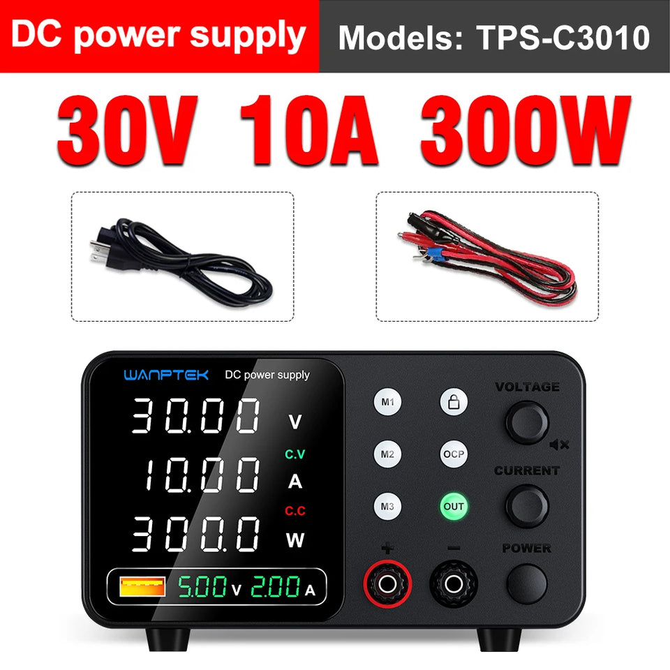 Wanptek Adjustable DC power supply 30V 5A 10A 60V 5A 120V 3A 160V 2A Lab Bench Power Source Stabilized Voltage power supply