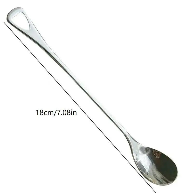 2Pcs Stainless Steel Coffee Stirring Spoon Long Handle Ice Cream Dessert Tea Spoon For Picnic Drinkware Tableware Kitchen Supply