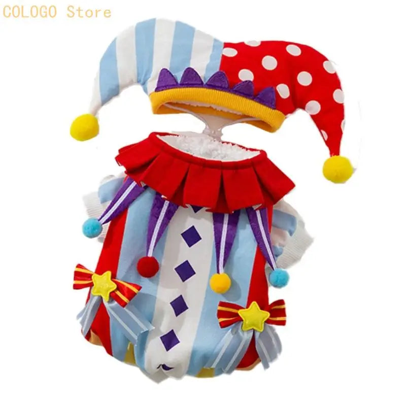 Dog Winter Apparel Clown Clothes Indoor Outdoor Use Clothes Sweatshirt Outfit Winter Apparel Walking Camping D0LD