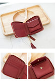 Women's Fringe Square Zipper Purse, Short Money Clip, All Simple Card Bag, Multi-functional Fashion Purse, New, 2024