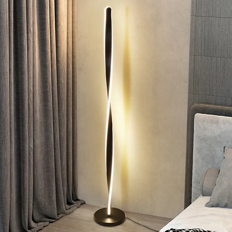 spiral Floor Lamp Modern Long Line Floor Lamp For Living Room Sofa Bedroom Study Living Room Home white standing  Floor Lamp