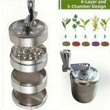 40mm Metal Grinder and Crusher: 4-Layer Hand Crank with Metal Handle - Suitable for Grinding Herbs, Spices, Cinnamon, Ginger
