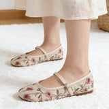 Summer Mesh Embroidered Flower Ballet Flats Women Light Breathable Mary Jane Shoes Luxury Designer Flats Comfortable Casual Shoe