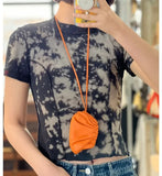 2025 Early Spring  Ins Soft Waxy MiniSheepskin Gentle Advanced Feeling Wrinkled Cloud Neck Croissant Horn Change Bag