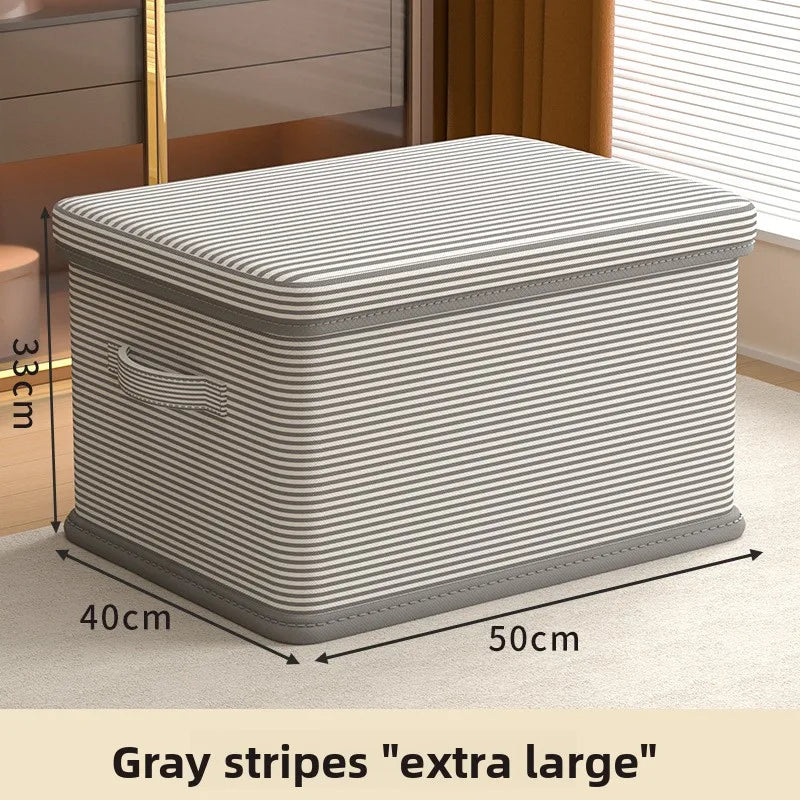Clothes Storage Box Household Large-capacity Wardrobe Snacks Toys Layered Finishing Artifact Folding Storage Box Basket with Lid