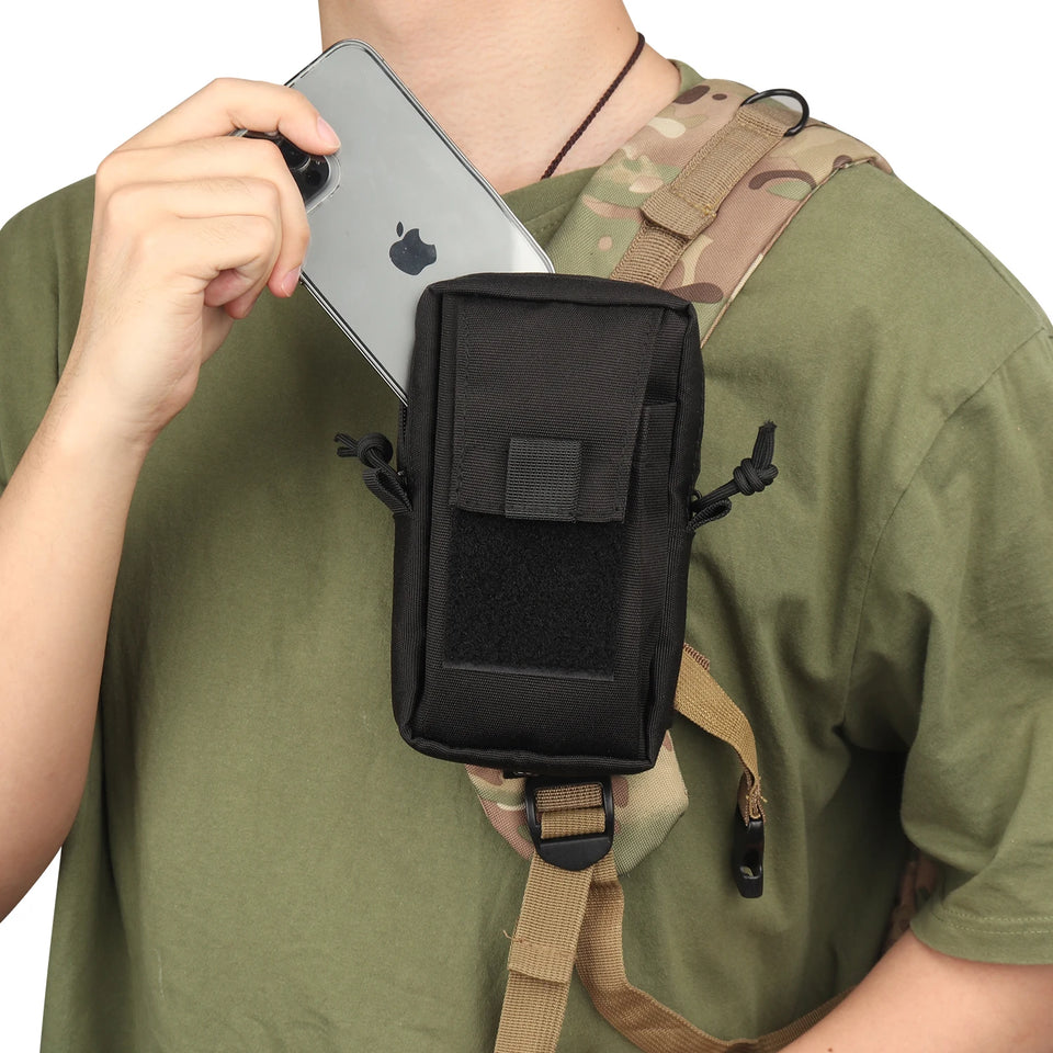 KOSIBATE Molle Backpack Strap Bag Phone Holder Outdoor Sports Running Accessories EDC Tool Waist Pouch