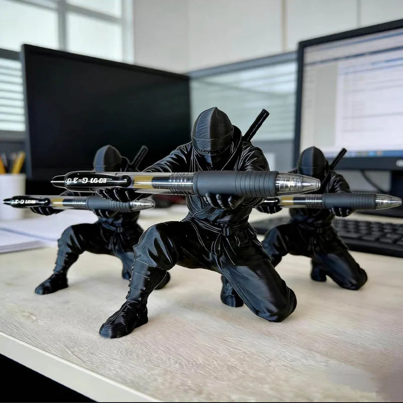 1pc/3pcs 3d Printed Ninja Pen Holder Unique Figurine Stationery Organizer Pencil Figurines Desk Decor Craft For Pen Storage Gift