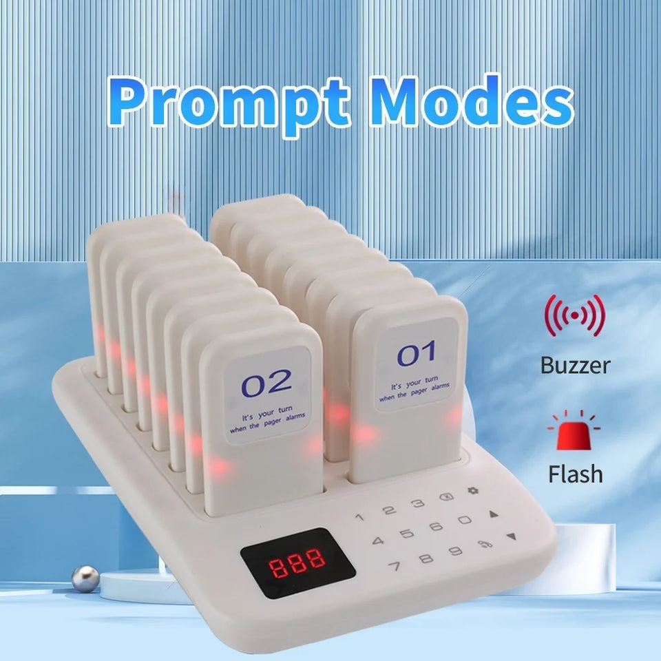 Restaurant Pager System,16 Restaurant Pagers,Wireless Calling System for Restaurant,1000FT Long Range Food Buzzer  Pagers