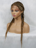 KIMA New Arrival 26 Inches Braided Wigs Synthetic Lace Front Hair Wig With Baby Hair for Black Women
