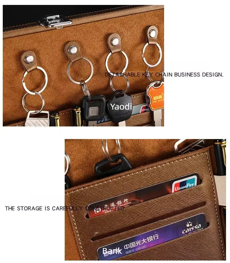 Men's Women's handbags Room Delivery Box Toolbox Information Storage Bag Suitcase Key Leather Business File Box