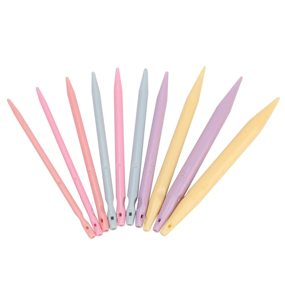 10 Pairs Plastic Change Head Circular Knitting Needle Set Sweaters Woven Tools