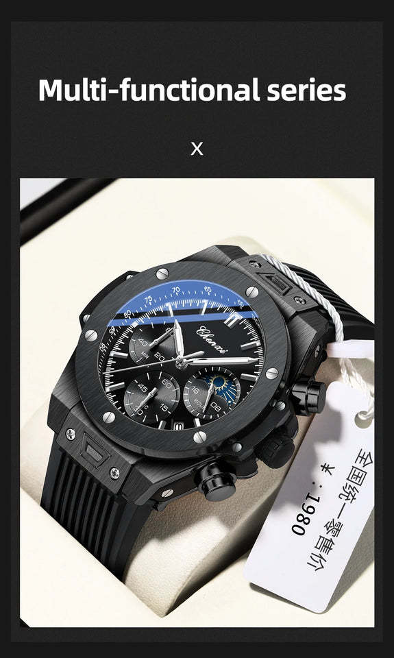 CHENXI Top Brand Luxury Watches for Mens Creative Fashion Luminous Dial with Chronograph Clock Male Casual Wristwatches