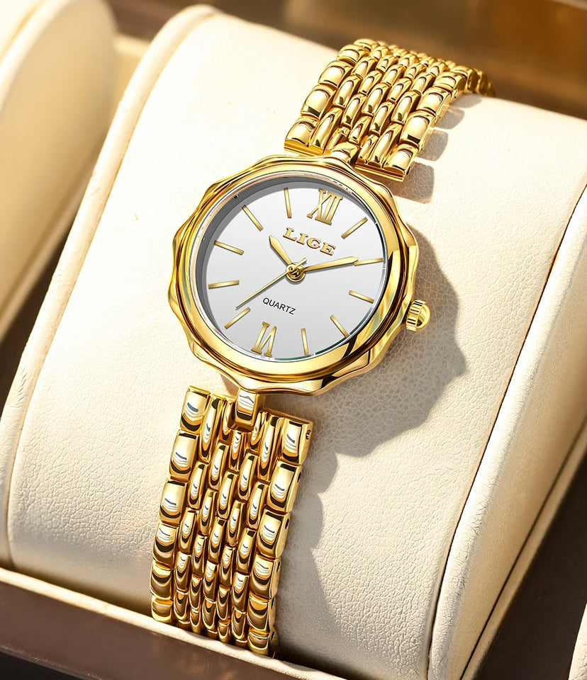 LIGE Elegant Creative Steel Quartz Women Watch Fashion Waterproof Watches For Women Original Brand Luxury Women's Bracelet Watch