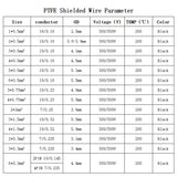 1/2/5/10m PTFE Shielded Wire 0.3/0.5/0.75/1/1.5mm High Purity OFC Copper Tinned FEP Insulation 1 2 3 4 5 6Cores AFPF Signal Line