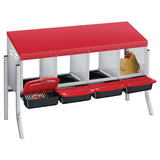 Multi-Compartment Metal Chicken Nesting Box Automatic Roll-Out Egg Collection Waterproof Steel Laying Box for Hens Ducks Rabbits
