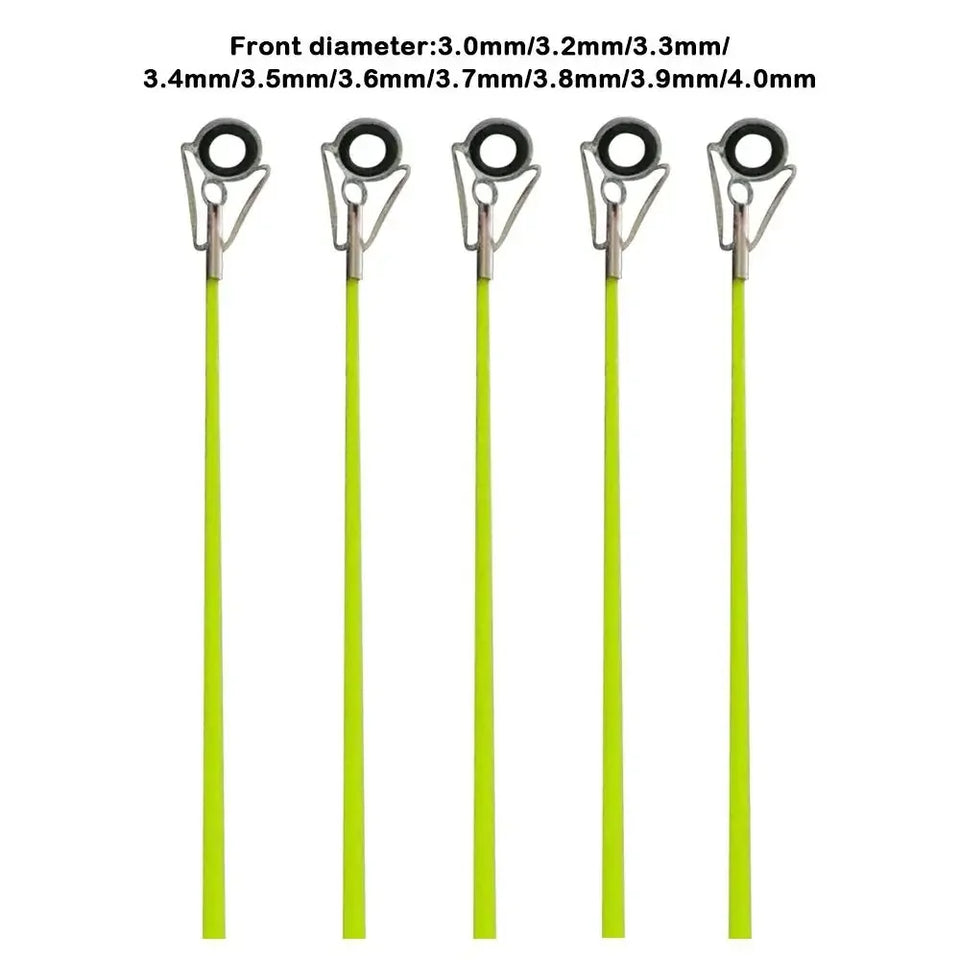5pcs 40cm Fishing Rod Tip Retractable Carbon Fiber Fiberglass Fishing Pole with Top Ring Boat/Raft Rod Tip Spare Tail Fiberglass