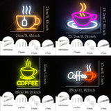 Coffee Super Bright Led Sign, Usb Connection Power Supply, Suitable For Coffee Shop Front Desk Business Decor, Coffee Neon Sign.