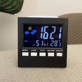 Electronic Alarm Clock with Backlit Thermometer and Hygrometer  Voice Controlled  Accurate Time and Temperature Reading