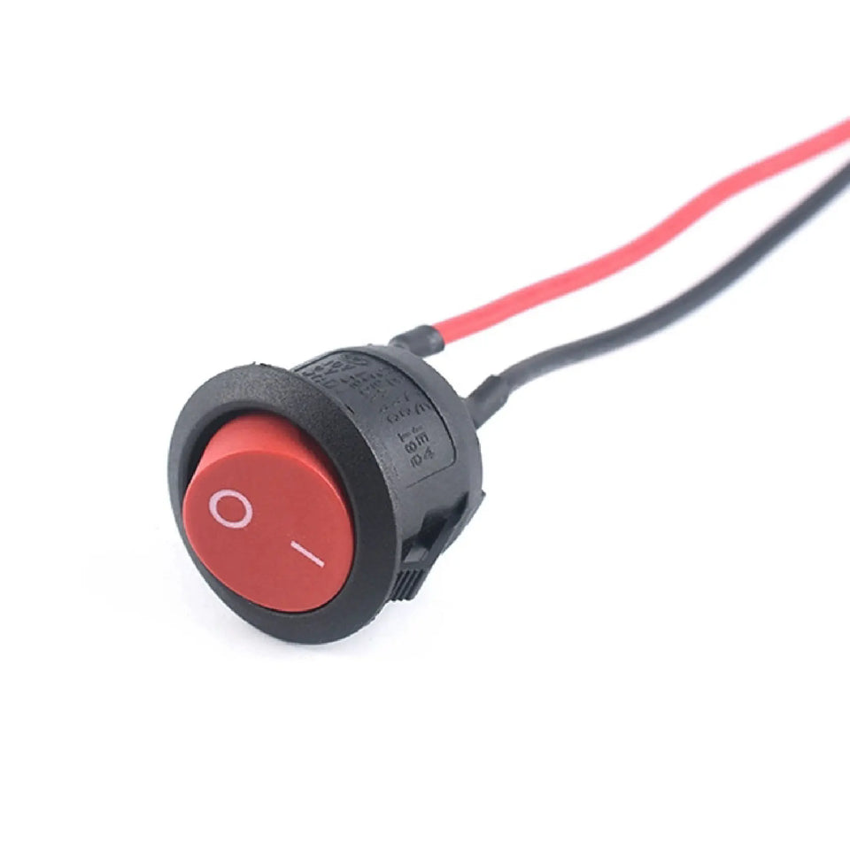 Mini Rocker ON Off 2/3Pin Toggle Square Round Electrical Switch with Pre-Wired 20cm 6A/250V10A/125V