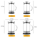 Coffee French Press Pot With Filter high borosilicate glass Hand Punch Coffee Pot Multifunctional Brewings Tea Milk Pot Tools