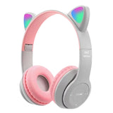 Wireless Bluetooth Headphones Cat Ear Gaming Headset Glow Light Helmets Cute Sports Music Headsets For Children Girl Gifts