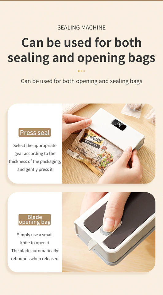 Plastic Bags Sealer Mini Sealing Machine Portable Handheld Mini Heat Bag Sealer USB Rechargeable Food Packaging Sealing Machine