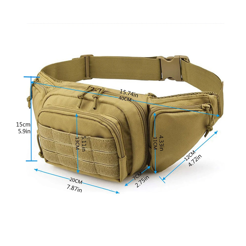 Men Waist Fanny Pack Belt Bag Outdoor Sports Camping Military Travel Hiking Climb Mountaineering Male Tool Sling Hip Bum Bags