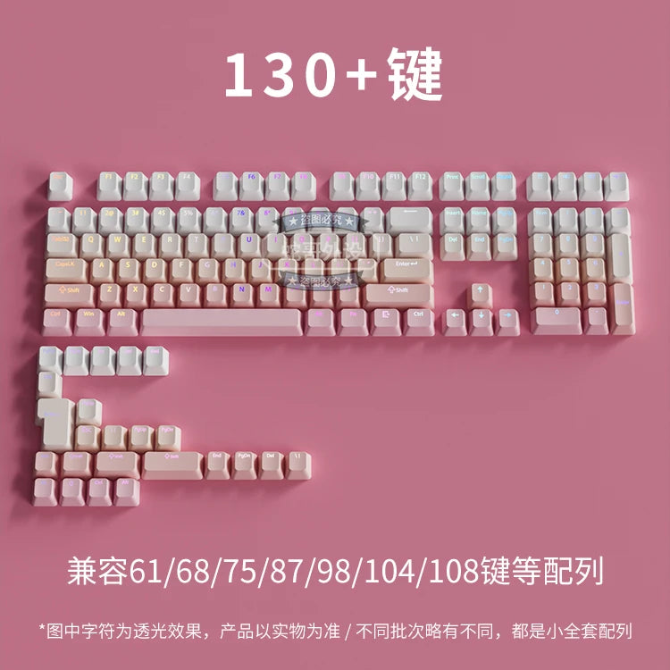 132 Keys Gradient backlit RGB Keycaps For Cherry Mx Switch Mechanical Gaming Keyboard OEM Profile PBT Keycap ISO Layout Key caps