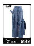 [EAM] Black Irregular Knot Sweatshirt New Stand Collar Long Sleeve Women Big Size Fashion Tide Spring Autumn 2026 1DJ1848