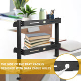 2 Tiers Stainlees Steel Storage rack Clamp-on Desktop Shelf for home storage holder office booksheelf sundries  Organizer