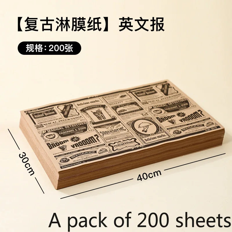 Anti Oil Paper Pad Retro Coated Paper Oil Resistant and Oil Absorbing Fried Chicken Kitchen Baking Barbecue Commercial Use