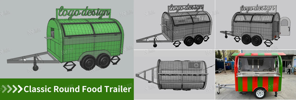 Fully Equipped Ice Cream Food Truck with Full Kitchen Trailer, Fast Food Trailer, Mobile Street Food Cart for Sale