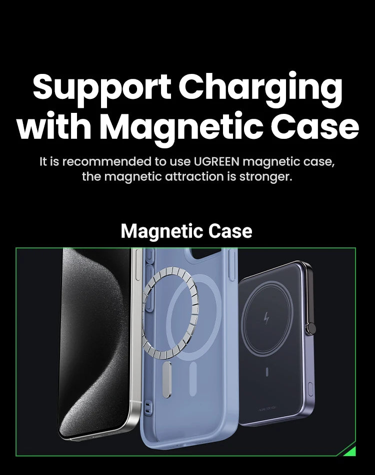 UGREEN 20W 10000mAh Power Bank Magnetic Wireless Fast Charging PowerBank for MagSafe for iPhone 16 Pro Portable External Battery
