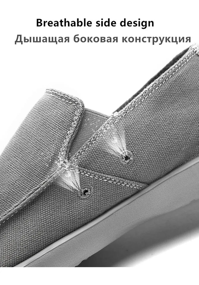 Fashion Men's Sneakers Canvas Breathable Men's Walking Driving Shoes Comfortable Outdoor Men Flats Casual Shoes Tenis Masculino