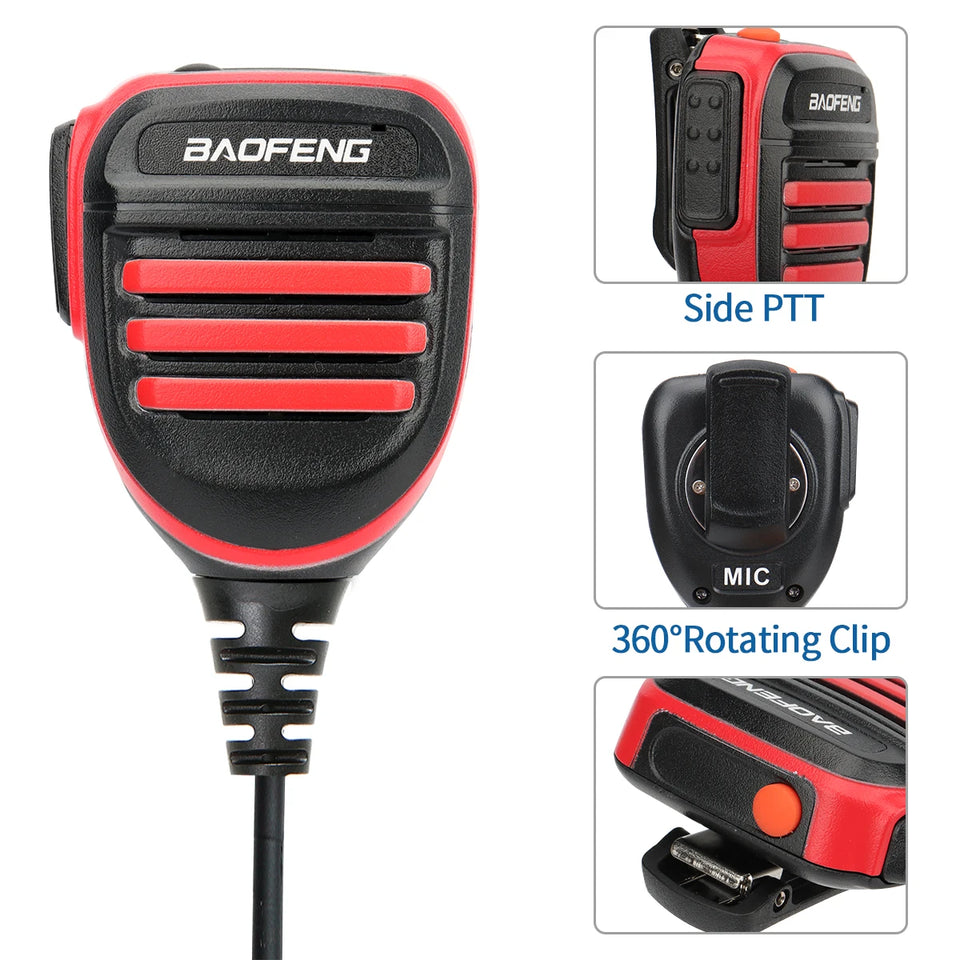 Baofeng BF-780 Dual PTT Remote Shoulder Walkie Talkie Speaker Microphone Mic For UV-5R BF-888S 5RH 21 PRO Quansheng UV-K5 UV-K6