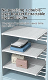 Adjustable Closet Shelf Organizer, Extendable Storage Rack with Divider, Space Saving Shelf for Home Dormitory Wardrobe Cabinet
