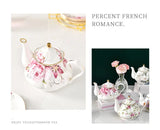 400ML European Bone China Teapot English Afternoon Tea Set Teapot High-Grade Porcelain Coffee Pot Heat Resistant Kettle Pot
