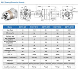 Nema 17 Planetary Gearbox Stepper Motor Gear Head Speed Reducer Ratio 5:1/10:1/20:1/50:1/100:1 5mm Input 8mm Output & 4 Screws