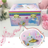 Unicorn Clockwork Music Box Jewelry Storage Box Desk Organizer Cute Little Girl Gift Ring/Necklace/Bracelet/Earring Storage Case