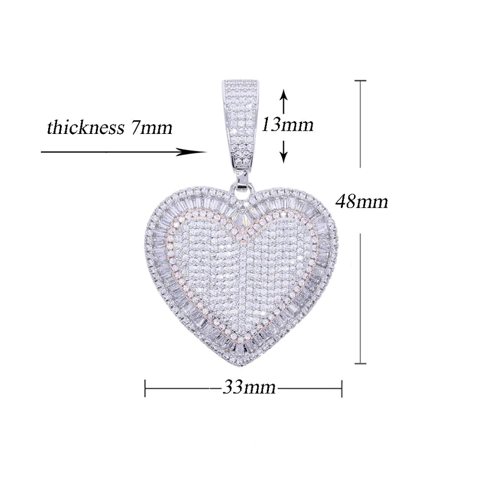 2026 New Arrivals Shiny Heart Shaped Pendant Necklace Micro Pave Bling Cubic Zirconia For Women Fashion Valentine's Day Gift