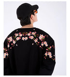 Floral Embroidery Unisex Pullovers Sweatshirt For Men Loose Fit Autumn Quality Cotton Fashion Casual Oversized Luxury Pull Homme