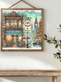 1pc 40X40CM/15.74inch Coffee shop cross stitch Kit DIY kit 11CT/14CT Eco-cotton Thread Hanging Painting Wall decoration