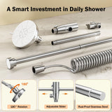 Tandem Shower Head For Couples, Dual Shower Head with Original Adjustable Slider, High Pressure Double Shower Head for Two