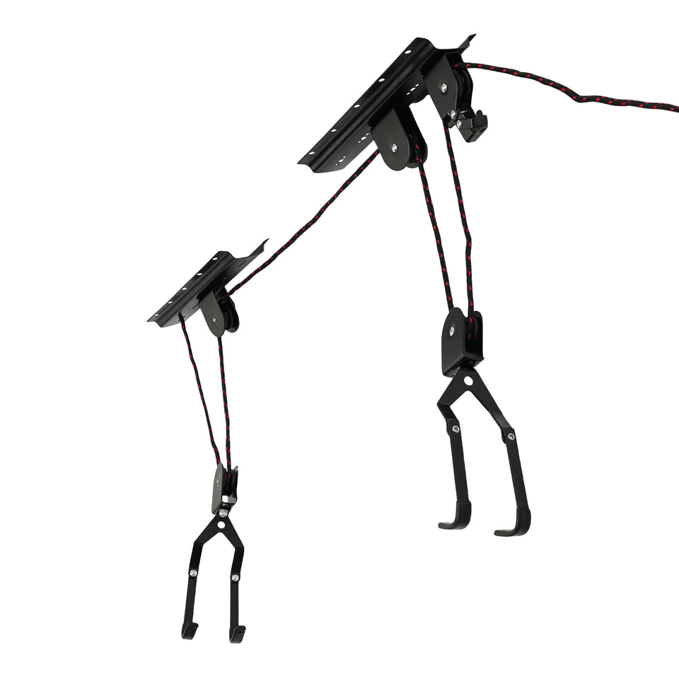 Bike Hoist for Garage Ceiling Mount Pulley System Bike Storage Set Of Bike Hangers for Garage Storage 60kg Load