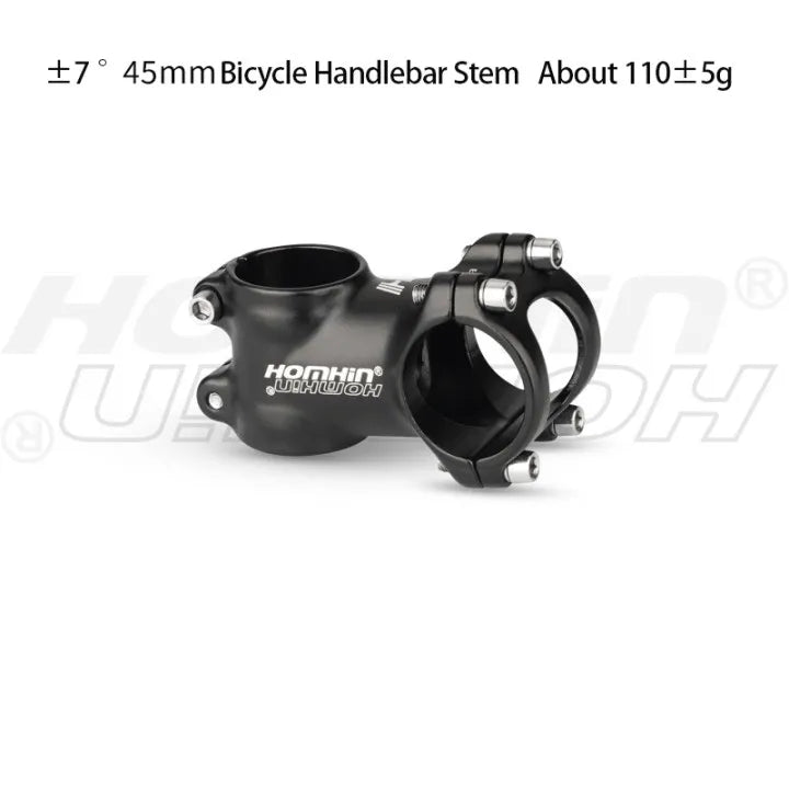 Homehin Adjustable Bicycle Handlebar Stem Ultralight 7/17 Degrees Bike Stems 31.8*45-120mm Positive Negative Vertical Handle