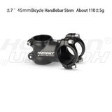 Homehin Adjustable Bicycle Handlebar Stem Ultralight 7/17 Degrees Bike Stems 31.8*45-120mm Positive Negative Vertical Handle